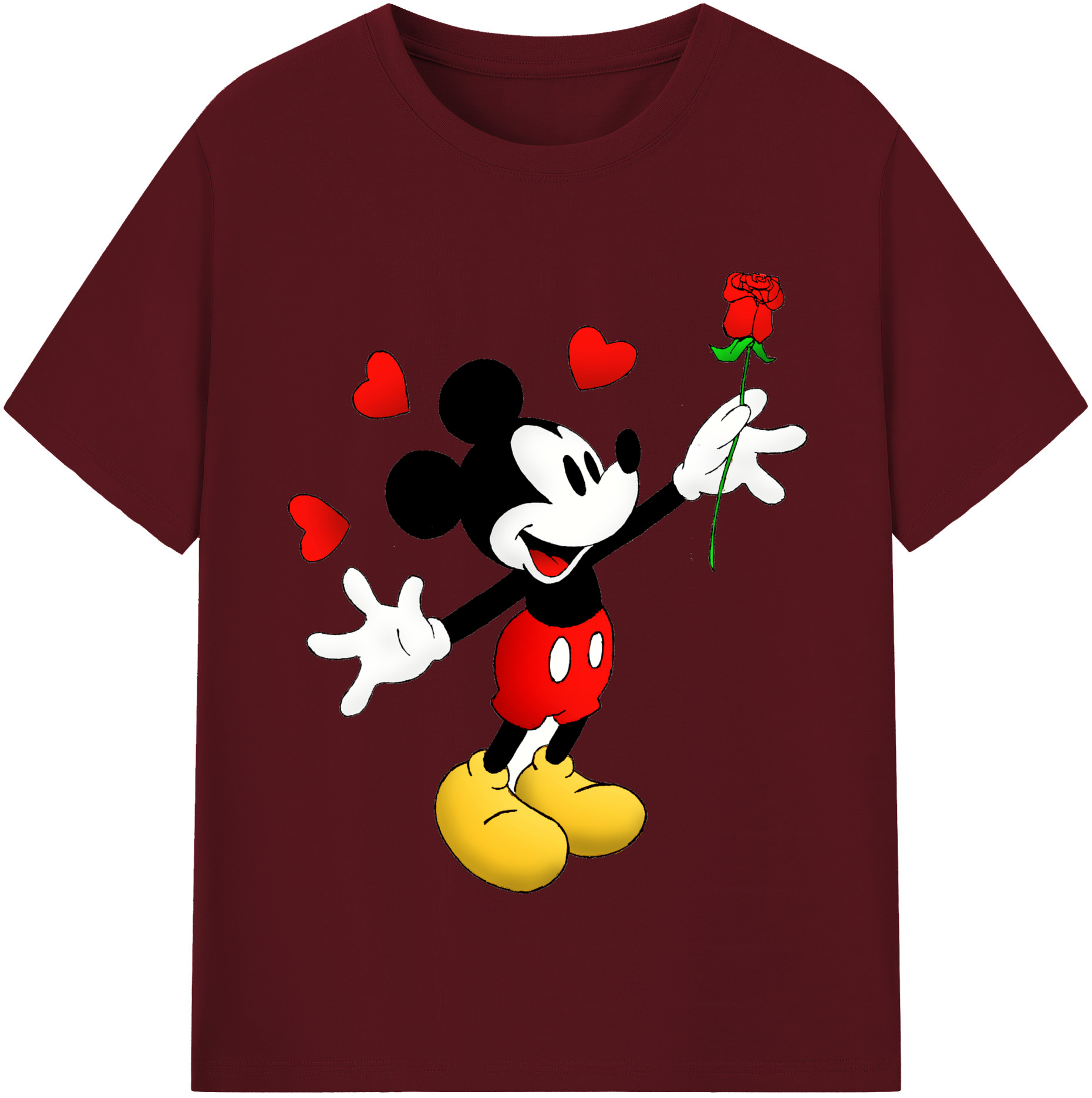 （画像用） ミッキーマウス Mickey Mouse 綿100％半袖Tシャツ（フロントプリント）